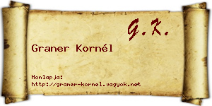 Graner Kornél névjegykártya